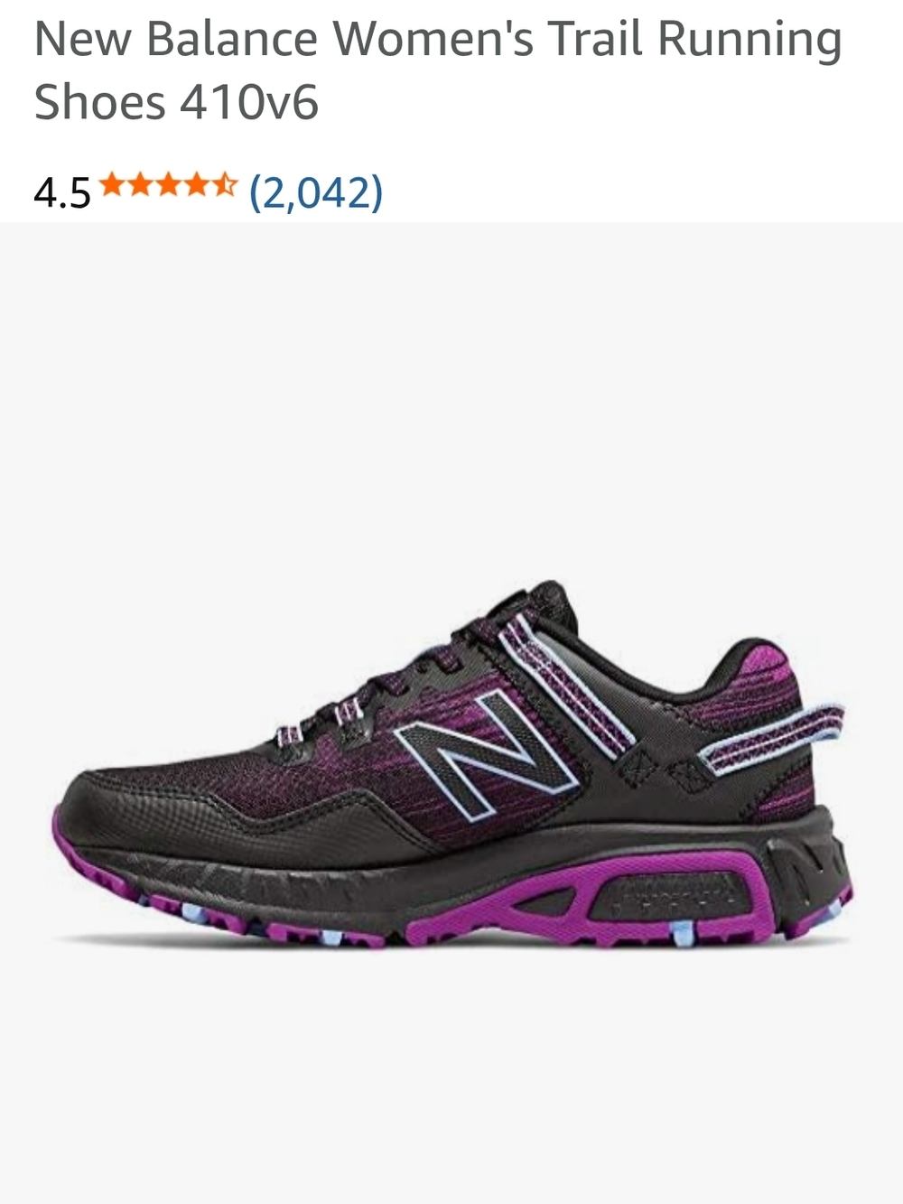 New Balance Women's Trail Running / Hiking Shoe - Black & Purple Accents